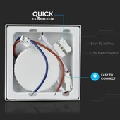 V-TAC falon kívüli mennyezeti szögletes LED panel 12W meleg fehér - SKU 4913