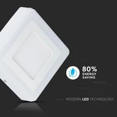 V-TAC falon kívüli mennyezeti szögletes LED panel 8W meleg fehér - SKU 4922
