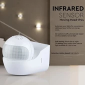 PIR Wall Sensor With Moving Head White