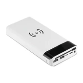 V-TAC fehér, 20000mAh powerbank vezeték nélküli töltővel, kijelzővel - SKU 8860