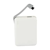 V-TAC fehér, 5000mAh powerbank, beépített kábellel, jelzőfénnyel - SKU 8864