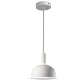 Plastic Pendant Lamp Holder E14 With Slide Aluminum Shade White