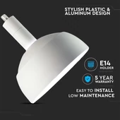 Plastic Pendant Lamp Holder E14 With Slide Aluminum Shade White