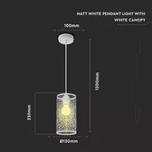 Pendant Light Matt White With White Canopy