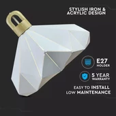 V-TAC fehér fém csillár, függeszték E27 foglalattal - SKU 3949