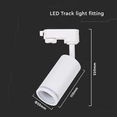 V-TAC fehér tracklight sínbe való GU10 spot lámpatest - SKU 6783