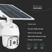 Black WiFi Solar powered outdoor PTZ camera, with motion sensor