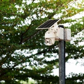 Black WiFi Solar powered outdoor PTZ camera, with motion sensor