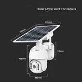 Black WiFi Solar powered outdoor PTZ camera, with motion sensor