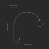 LED Floor Lamp E27 Black Lamp Shade