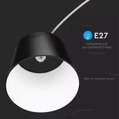 LED Floor Lamp E27 Black Lamp Shade