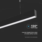 LED Linear Light SAMSUNG CHIP - 40W Hanging Suspension Black Body 6400K 1200x35x67mm