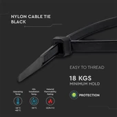 Cable Tie - 3.5* 200mm Black 100pcs/Pack