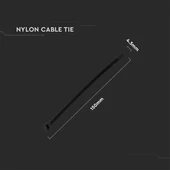 V-TAC fekete, műanyag gyorskötöző 4.5x150mm, 100db/csomag - SKU 11172