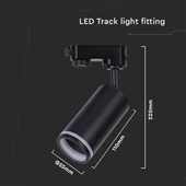 V-TAC fekete tracklight sínbe való GU10 spot lámpatest - SKU 6784