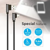 V-TAC fekete, USB - Micro USB 1m hálózati kábel - SKU 8635