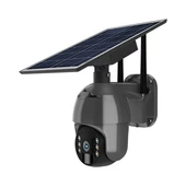 White WiFi Solar powered outdoor PTZ camera, with motion sensor
