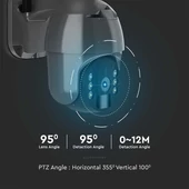 White WiFi Solar powered outdoor PTZ camera, with motion sensor