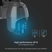 White WiFi Solar powered outdoor PTZ camera, with motion sensor