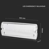 V-TAC LED-es vészkijárat, vészvilágító, kijáratjelző EXIT lámpa 3W, önteszt gombbal - SKU 7687