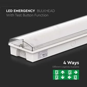 V-TAC LED-es vészkijárat, vészvilágító, kijáratjelző EXIT lámpa 3W, önteszt gombbal - SKU 7687