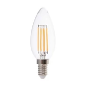 LED Bulb - Filament 5.5W E14 Glass Candle 4000K, C35