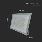 V-TAC FN-széria LED reflektor 100W hideg fehér, fehér házzal - SKU 23981