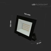V-TAC FN-széria mini LED reflektor 20W hideg fehér, fekete házzal - SKU 23986