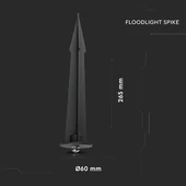 Floodlight Spike Black D60 H265
