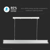 V-TAC függeszthető dimmelhető átlátszó LED lámpa panel 40W 121cm természetes fehér - SKU 6458