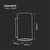 GU10 35W LED Concrete Wall Lamp Dark Grey IP20