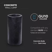 GU10 35W LED Concrete Wall Lamp Dark Grey IP20