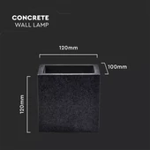 G9 25W LED Concrete Wall Lamp Square Dark Grey IP20