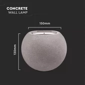 G9 25W LED Concrete Wall Lamp Round Light Grey IP20