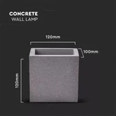 G9 25W LED Concrete Wall Lamp Square Light Grey IP20