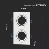 2*GU10 Fitting Square White