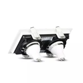 V-TAC GU10 LED 2 foglalatos spotlámpa keret, fehér billenthető lámpatest - SKU 8877