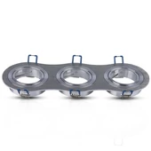 3*GU10 Fitting Round Aluminium Brush