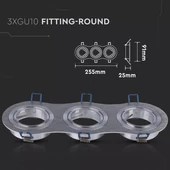 3*GU10 Fitting Round Aluminium Brush