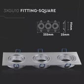 3*GU10 Fitting Square Aluminium Brush