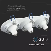 3*GU10 Fitting Round White