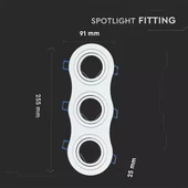 3*GU10 Fitting Round White