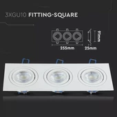 3*GU10 Fitting Square White