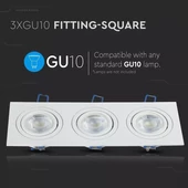 3*GU10 Fitting Square White