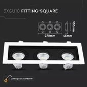 3xGU10 Fitting Square White+Black