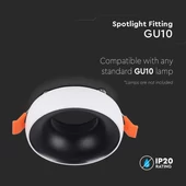 GU10 Fitting Round White Frame + Black Reflector