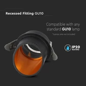 GU10 Fitting Round Black