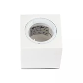 GU10 Fitting Square Gypsum With Aluminium Ring White