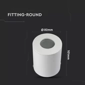 V-TAC GU10 LED falon kívüli fehér lámpatest, IP54 védelemmel - SKU 3669