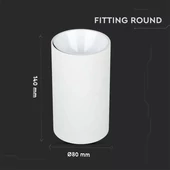 GU 10 Fitting Round White + White